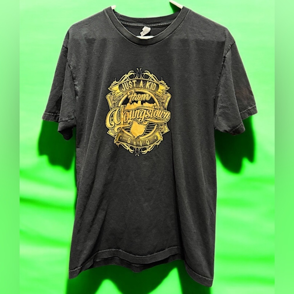 Youngstown Ohio Graphic Black T-Shirt just a kid from Ohio XL